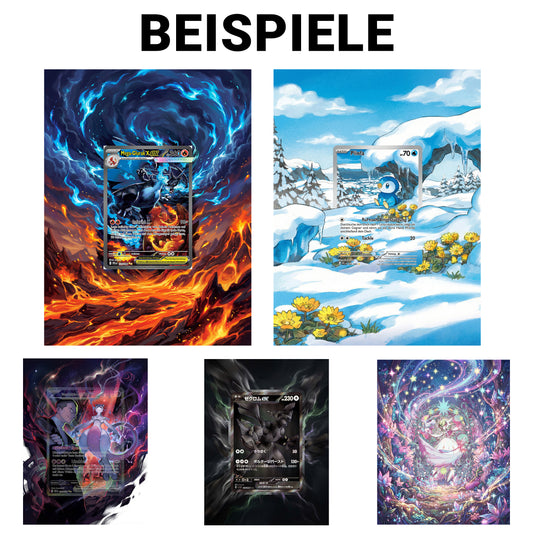 Individuelles Karten-Frame-Insert (20 × 15 cm) Künstlerische Hintergrund-Erweiterung für Full-Art-Sammelkarten | FIRST EDITION DEAL – NUR DIE ERSTEN SAMMLER SPAREN