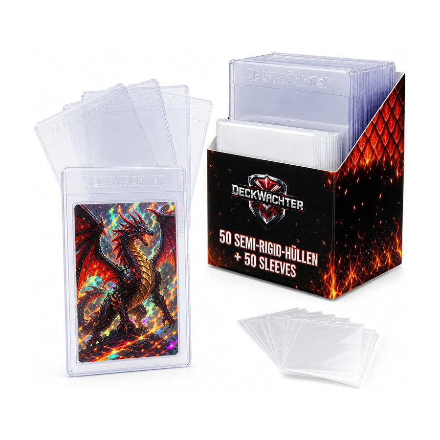 Semi-Rigid Holder – 50 Card Saver + 50 Penny Sleeves – DeckWächter