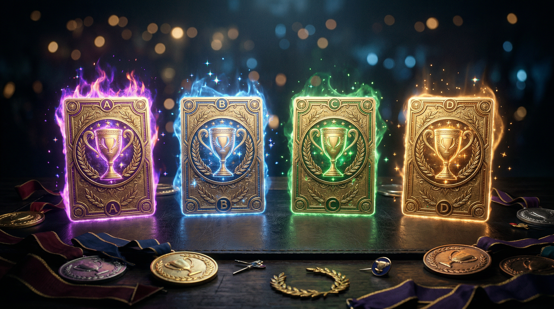 Pokemon Weltmeisterschafts-Decks 2025 - Vier Champion Decks mit goldenen Karten und Trophäen