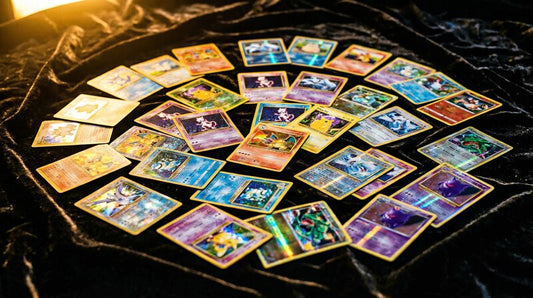 Pokemon Karten Rekordpreise 2026 - Sammelkarten auf dunklem Samt mit goldenem Licht