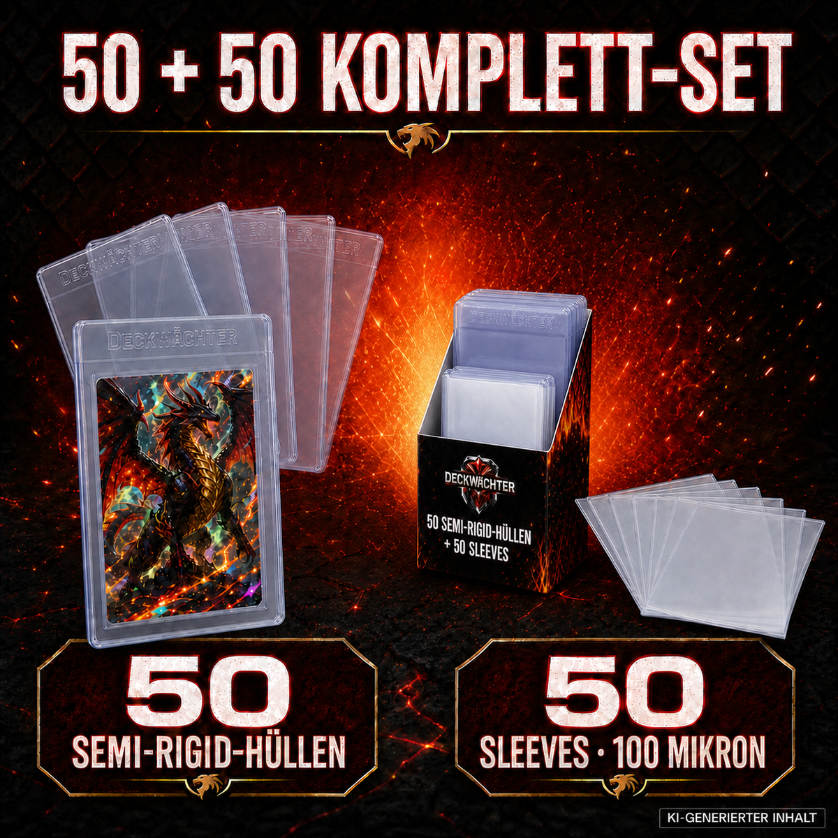 Semi-Rigid Holder – 50 Card Saver + 50 Penny Sleeves