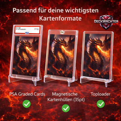 Acryl Kartenständer – 5er Set Klarer Display-Ständer für Sammelkarten, PSA Slabs & Magnet-Hüllen