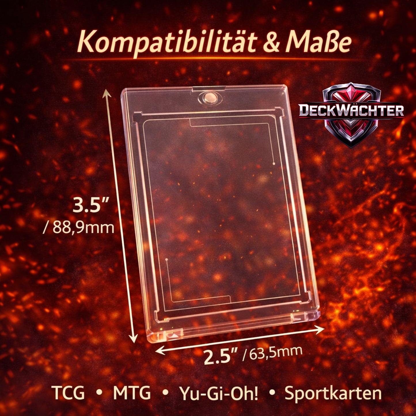 Magnetischer Kartenhalter 35PT – Transparente Premium Kartenhülle mit UV-Schutz – Für Sammel- & Trading Cards
