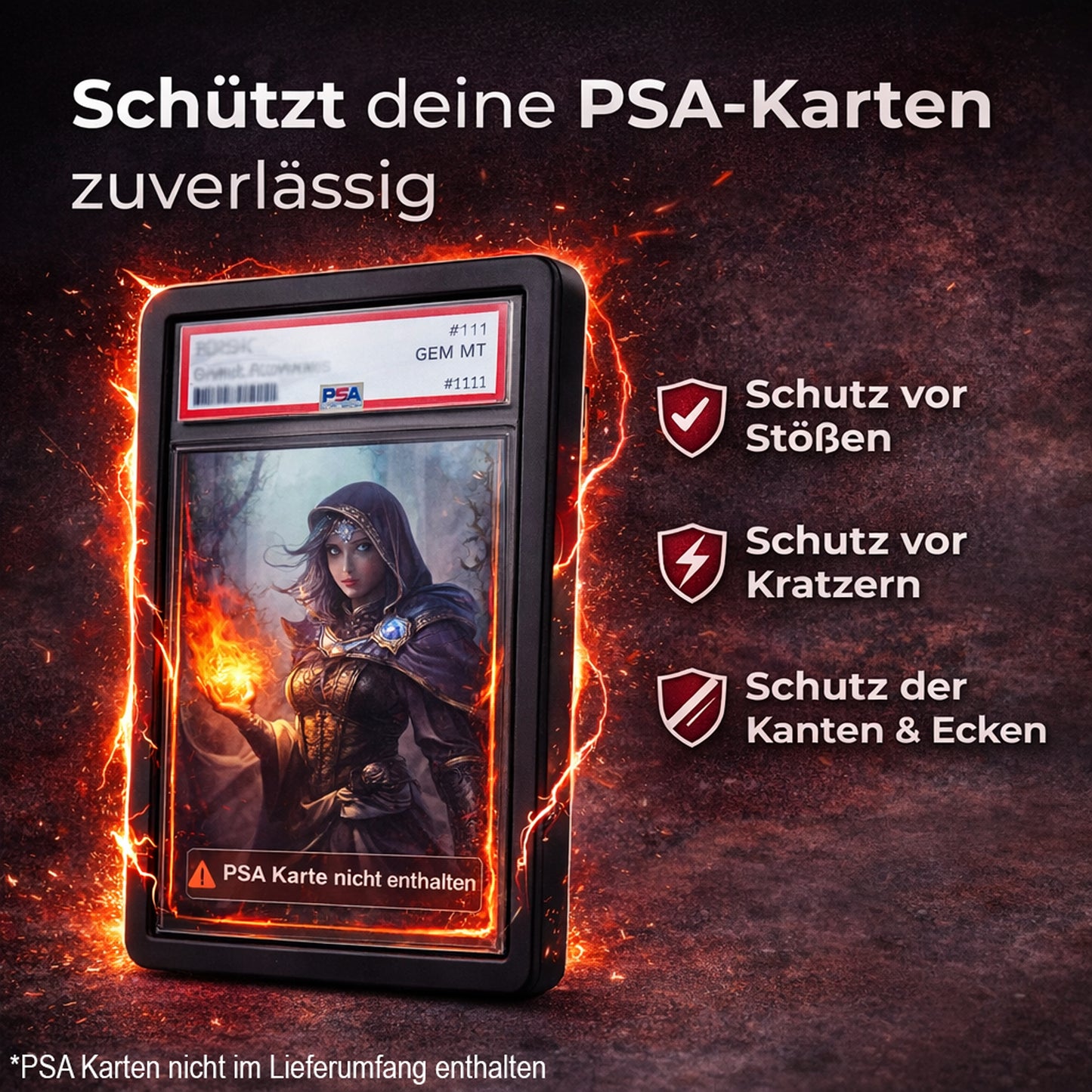 PSA Bumper – Silikon-Schutzrahmen für PSA Graded Karten | 1er oder 5er-Set Schwarz oder Weiß