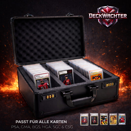 Karten-Koffer für Graded Cards – Abschließbarer Sammelkarten Koffer aus Aluminium | Für PSA, BGS, SGC & mehr