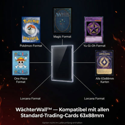 DeckWächter WächterWall™ – Magnetische Snap Case Wandhalterung für TCG Sammelkarten – Kein Bohren – Flexibel & Erweiterbar