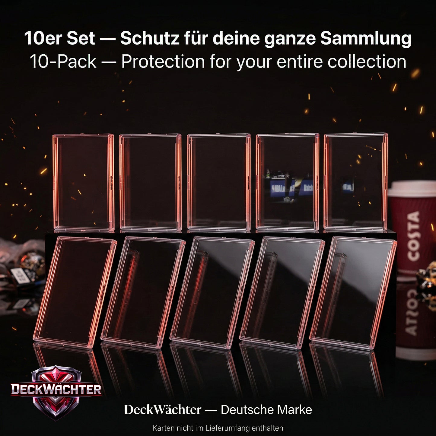 DeckWächter Snap Cases für Sammelkarten – Toploader Cases Set | Pokémon, MTG, Yu-Gi-Oh!, Sportkarten