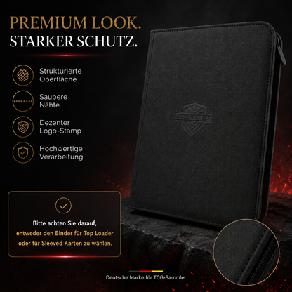 DeckWächter® Kartenbinder Schwarz – 4/9 Pocket für Sleeves & Toploader