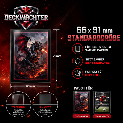 Kartenhülle 66x91 mm – klare Front, matte Rückseite für TCG Karten