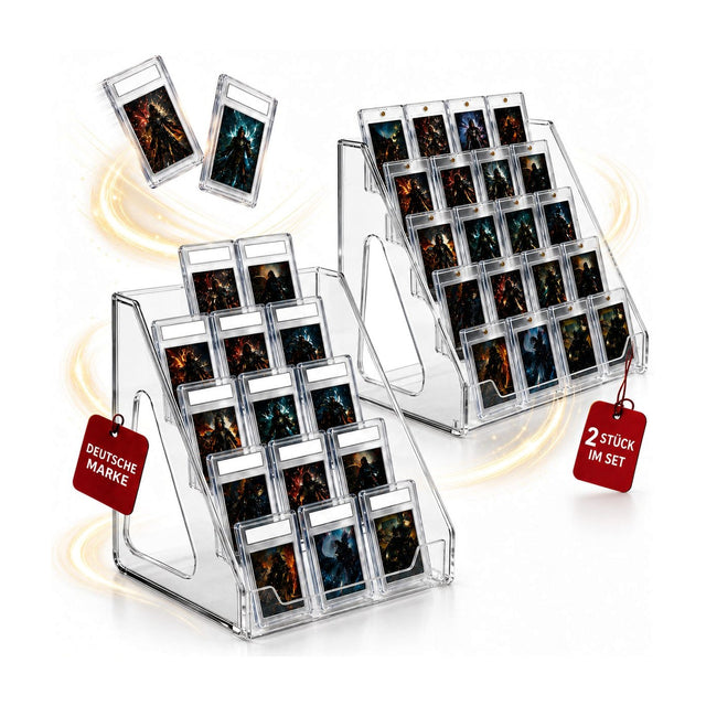 DeckWächter 5-stufiger Kartenständer – 2er Set für Sammelkarten, Toploader & PSA Slabs