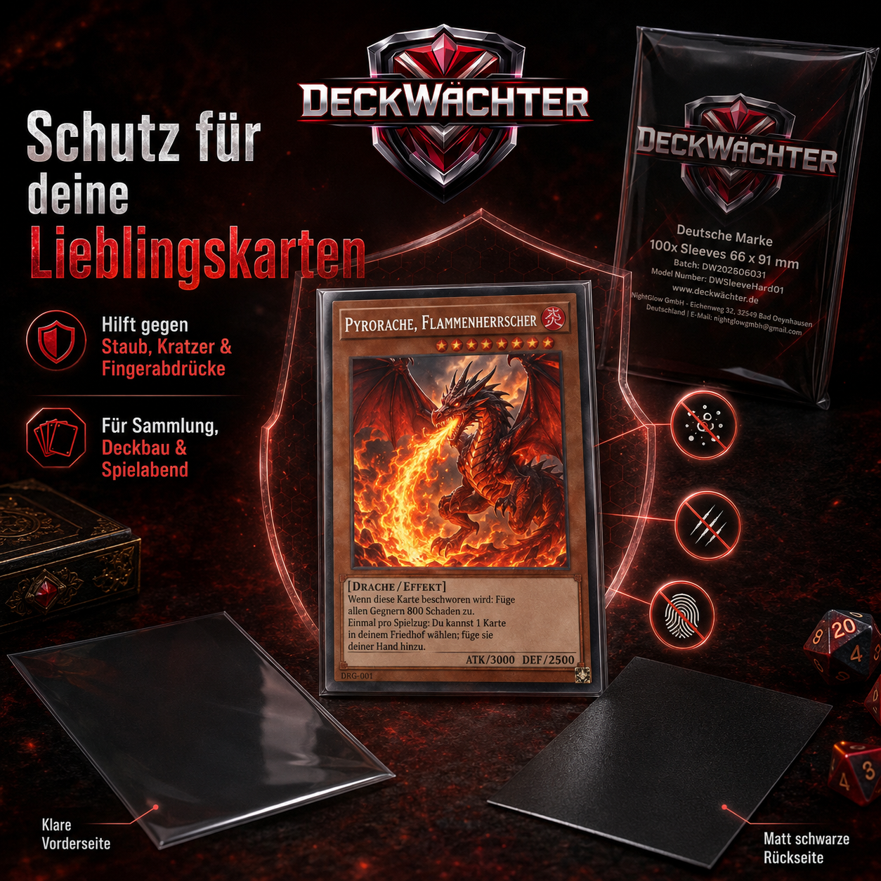 Card Sleeves 66x91 mm Standardgröße – passend für TCG-, Sport- und Sammelkarten