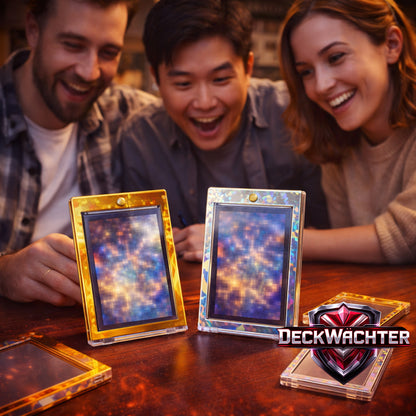 Magnetkartenhalter – Hologramm-Rahmen Gold oder Silber | UV-Schutz | Premium Display & Schutz | Kompatibel mit Pokémon, Magic & Yu-Gi-Oh! Karten
