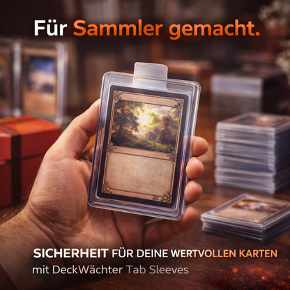 Tab Sleeves – Penny Sleeves mit Zuglasche für Toploader | Schonende Kartenentnahme | 100–1000 Stück