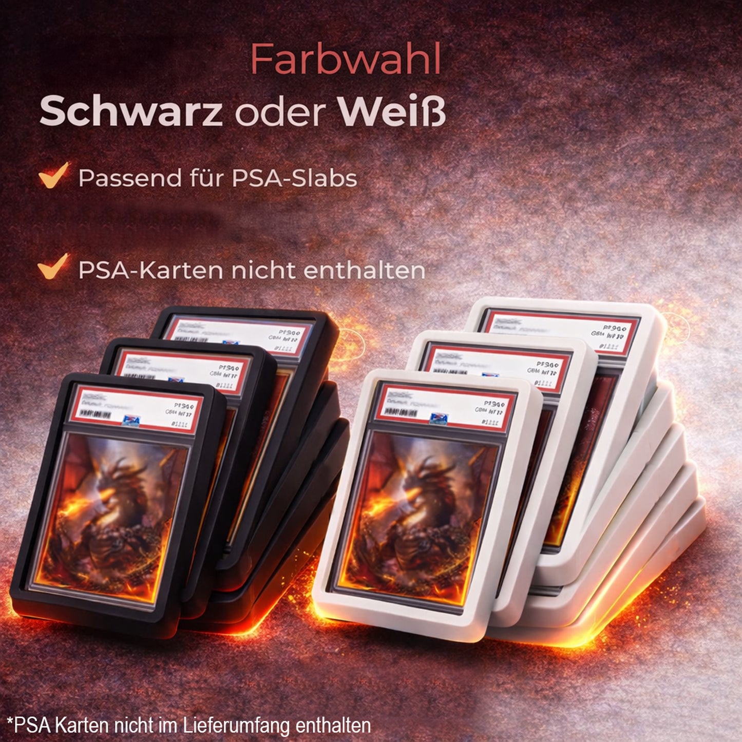 PSA Bumper – Silikon-Schutzrahmen für PSA Graded Karten | 1er oder 5er-Set Schwarz oder Weiß