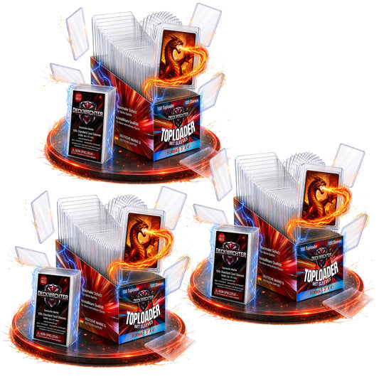 300 Toploader + 300 Sleeves Set 3"x4" für TCG Sammelkarten