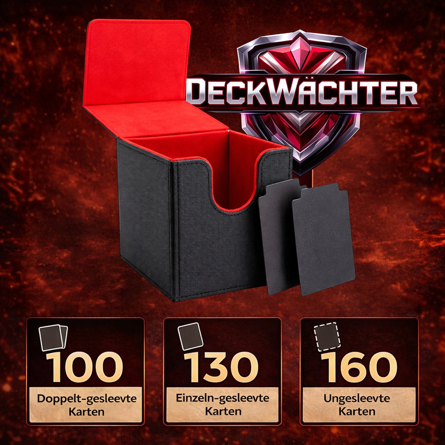 Deck Box – Premium Kartenbox für 160+ Karten – Magnetverschluss & Samt-Innenfutter