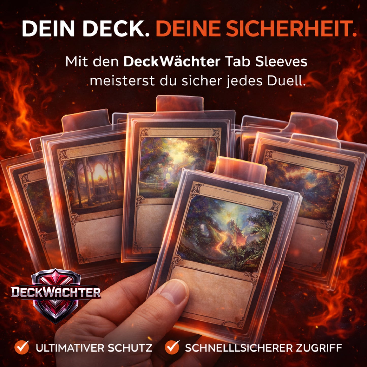 Tab Sleeves – Penny Sleeves mit Zuglasche für Toploader | Schonende Kartenentnahme | 100–1000 Stück