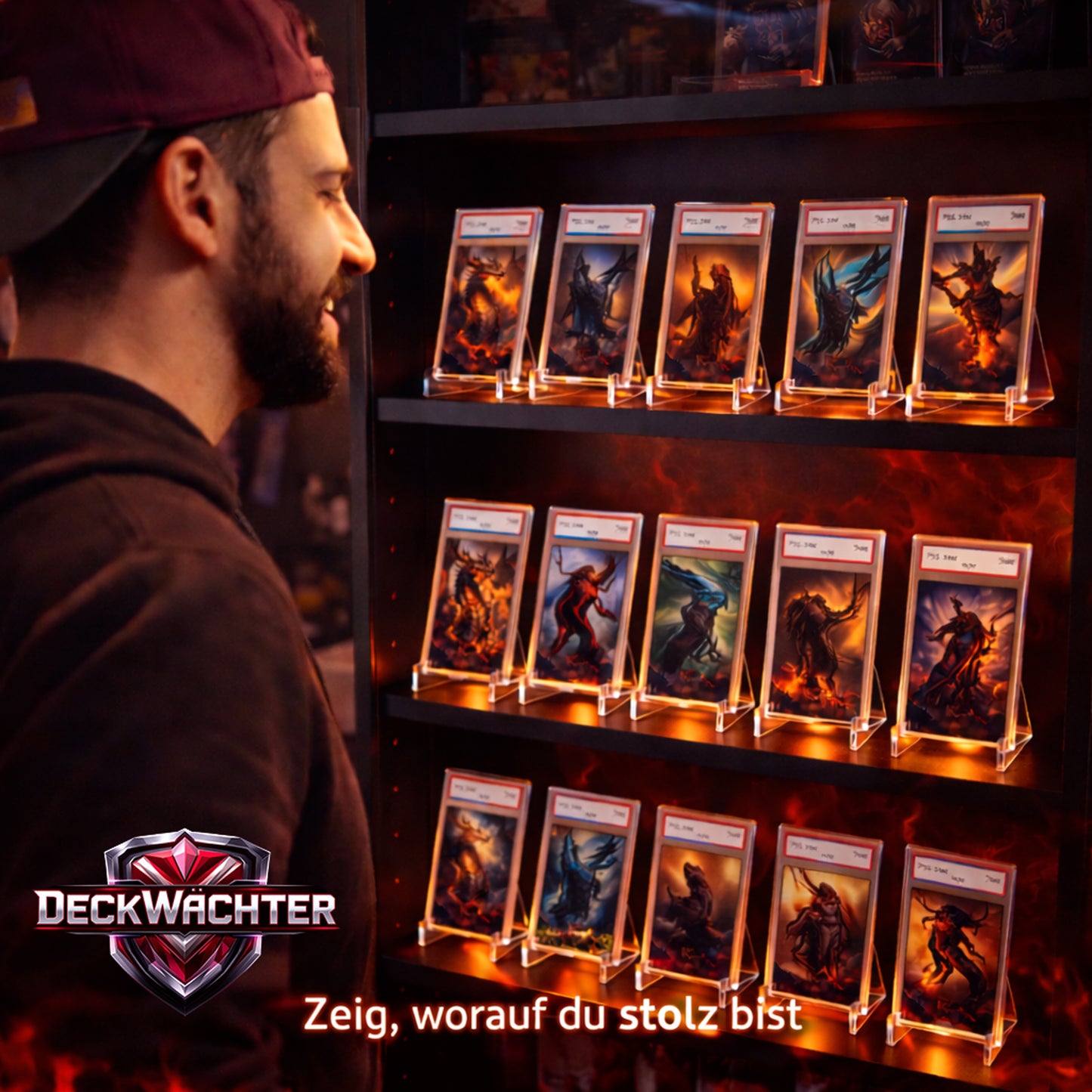 Acryl Kartenständer – 5er Set Klarer Display-Ständer für Sammelkarten, PSA Slabs & Magnet-Hüllen