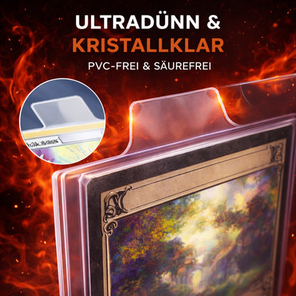 Tab Sleeves – Penny Sleeves mit Zuglasche für Toploader | Schonende Kartenentnahme | 100–1000 Stück