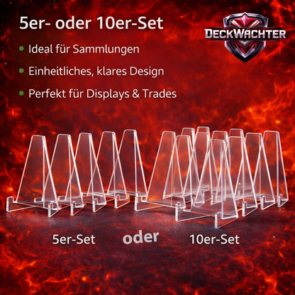 Acryl Kartenständer – 5er Set Klarer Display-Ständer für Sammelkarten, PSA Slabs & Magnet-Hüllen