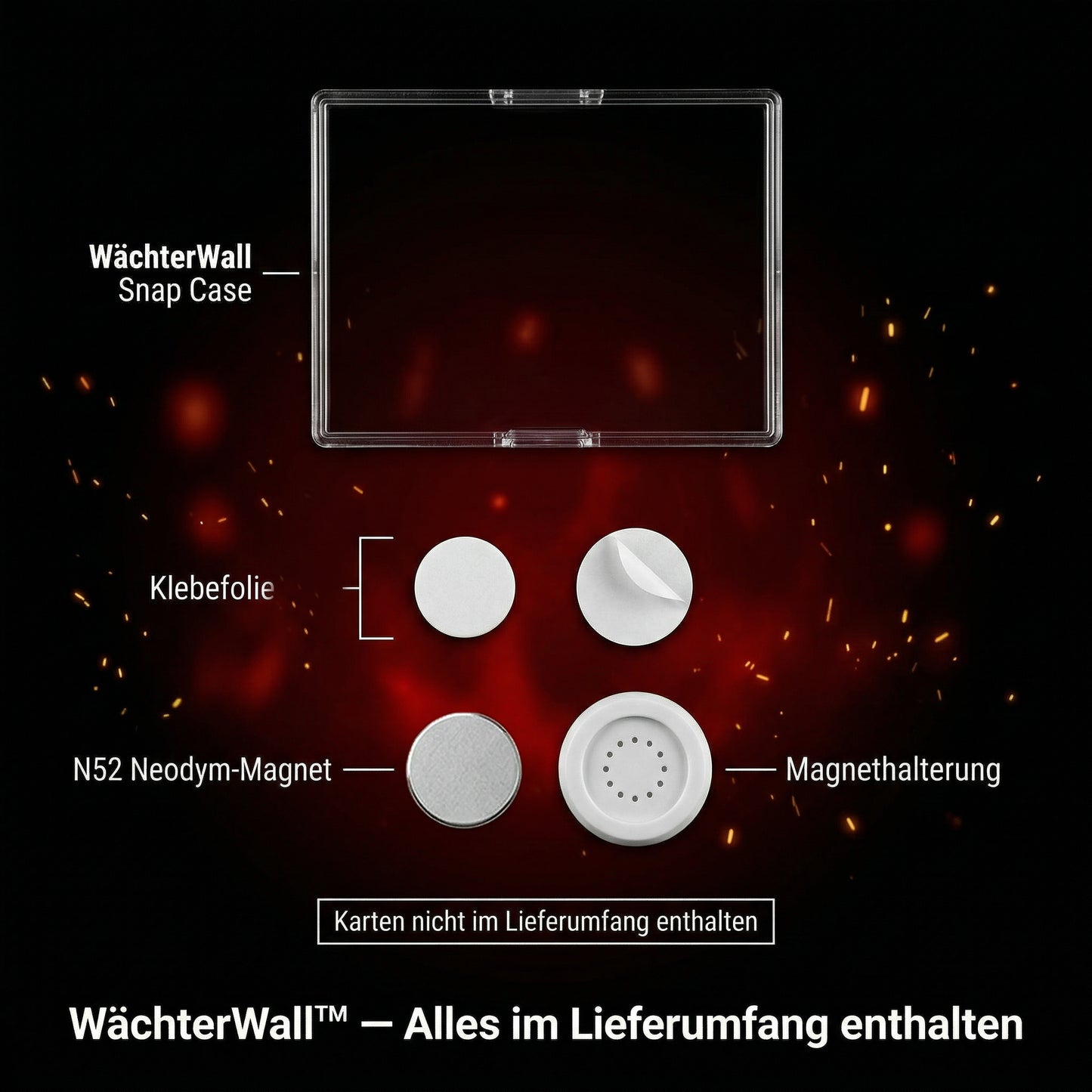 DeckWächter WächterWall™ – Magnetische Snap Case Wandhalterung für TCG Sammelkarten – Kein Bohren – Flexibel & Erweiterbar