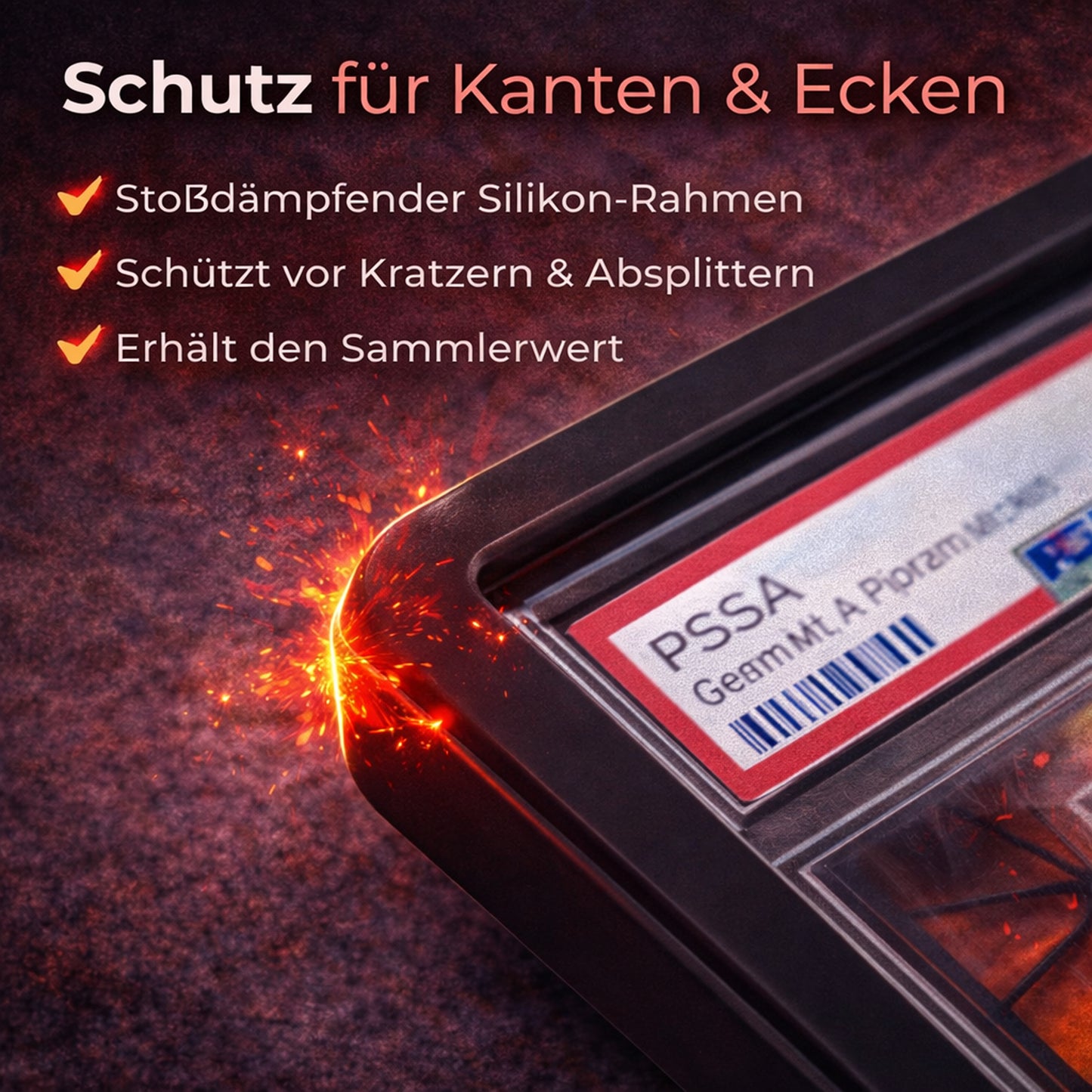 PSA Bumper – Silikon-Schutzrahmen für PSA Graded Karten | 1er oder 5er-Set Schwarz oder Weiß