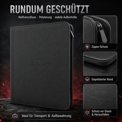 DeckWächter® Kartenbinder Schwarz – 4/9 Pocket für Sleeves & Toploader