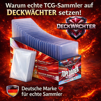 20 Einheiten Toploader Karton Mega Paket 2000 Toploader + 2000 Penny Sleeves