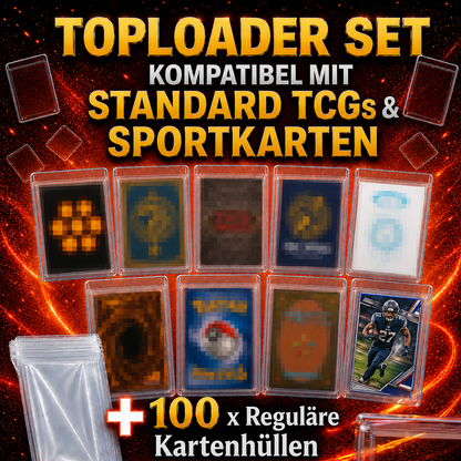 1000 Toploader + 1000 Sleeves Set 3"x4" für TCG Sammelkarten