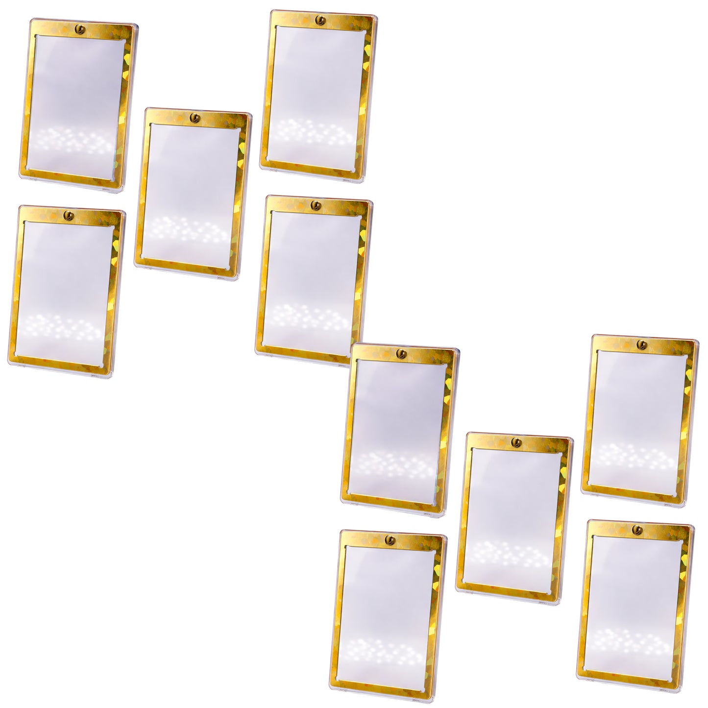 Magnetkartenhalter – Hologramm-Rahmen Gold oder Silber | UV-Schutz | Premium Display & Schutz | Kompatibel mit Pokémon, Magic & Yu-Gi-Oh! Karten