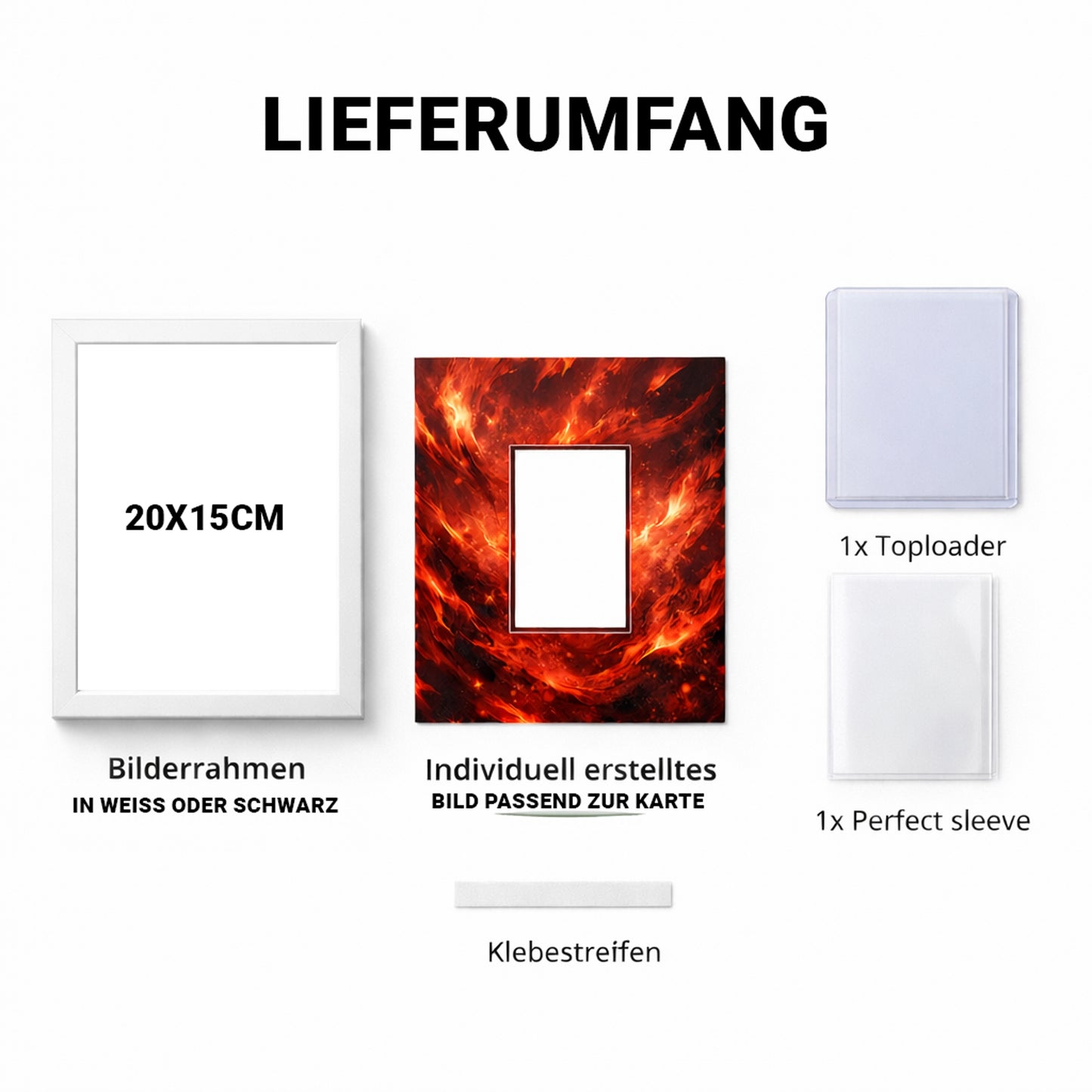 Individuelles Karten-Frame-Insert (20 × 15 cm) Künstlerische Hintergrund-Erweiterung für Full-Art-Sammelkarten | FIRST EDITION DEAL – NUR DIE ERSTEN SAMMLER SPAREN