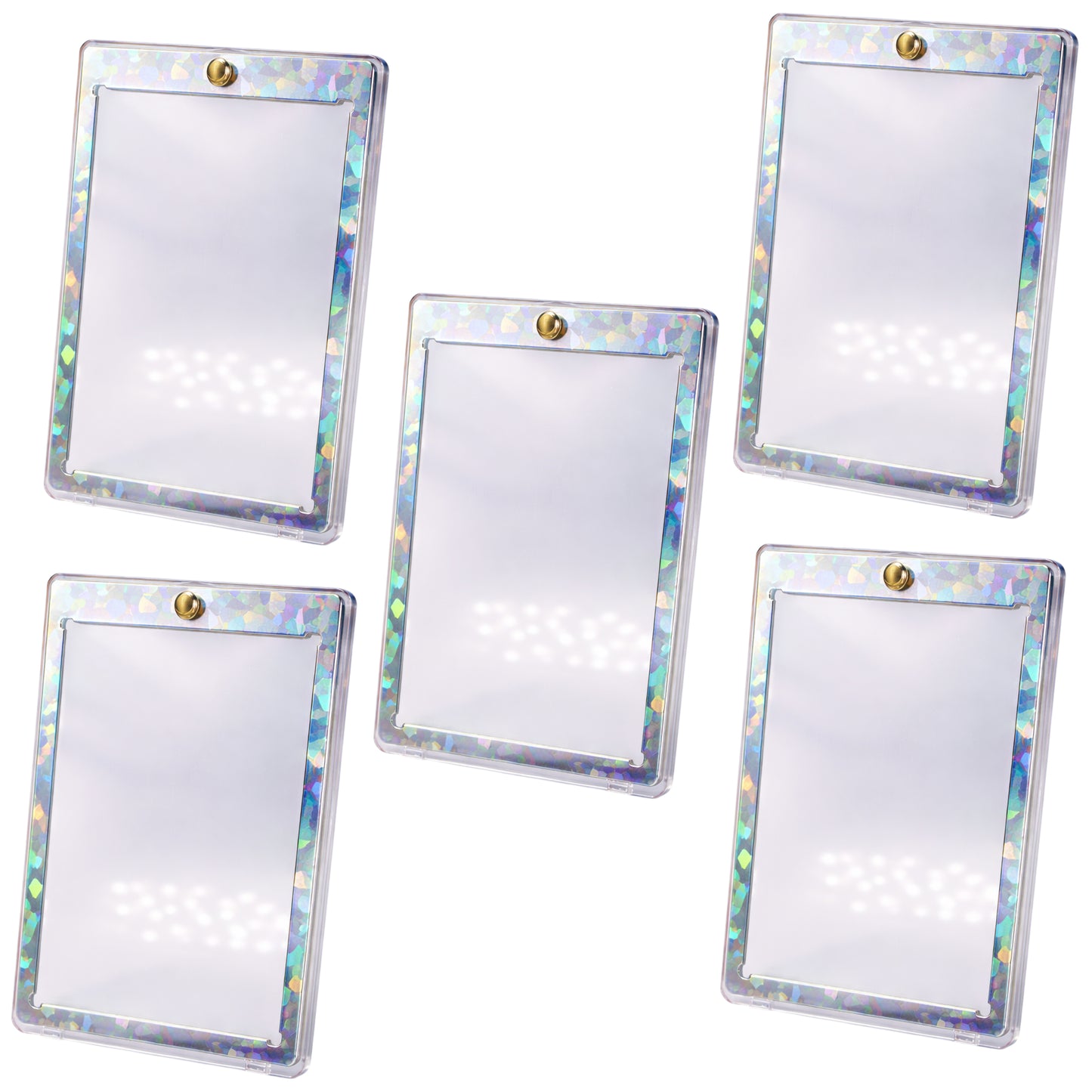 Magnetkartenhalter – Hologramm-Rahmen Gold oder Silber | UV-Schutz | Premium Display & Schutz | Kompatibel mit Pokémon, Magic & Yu-Gi-Oh! Karten