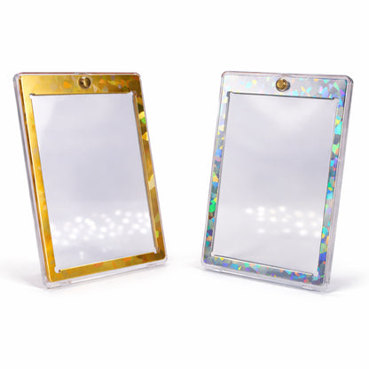 Magnetkartenhalter – Hologramm-Rahmen Gold oder Silber | UV-Schutz | Premium Display & Schutz | Kompatibel mit Pokémon, Magic & Yu-Gi-Oh! Karten