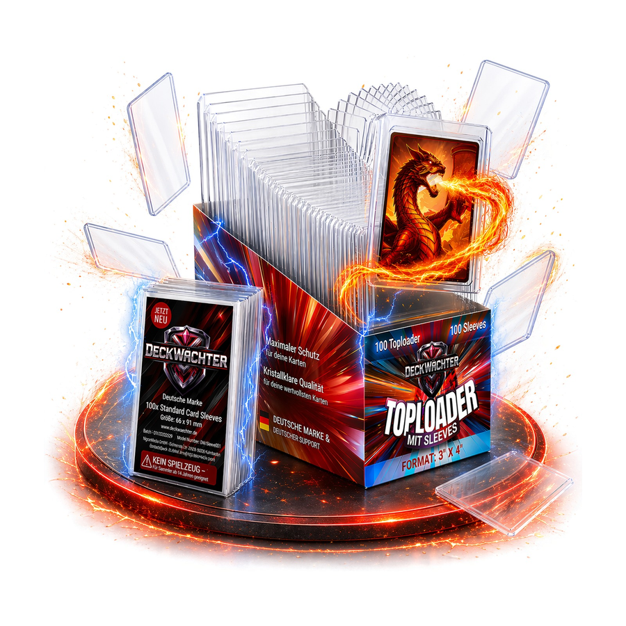 DeckWächter Toploader + Sleeves Set mit 100 Toploadern und 100 Sleeves