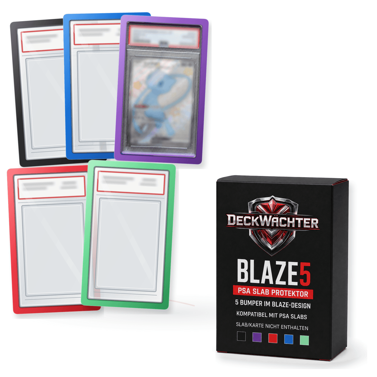 DeckWächter BLAZE5 – 5 Hard-TPU Bumper für PSA Slabs