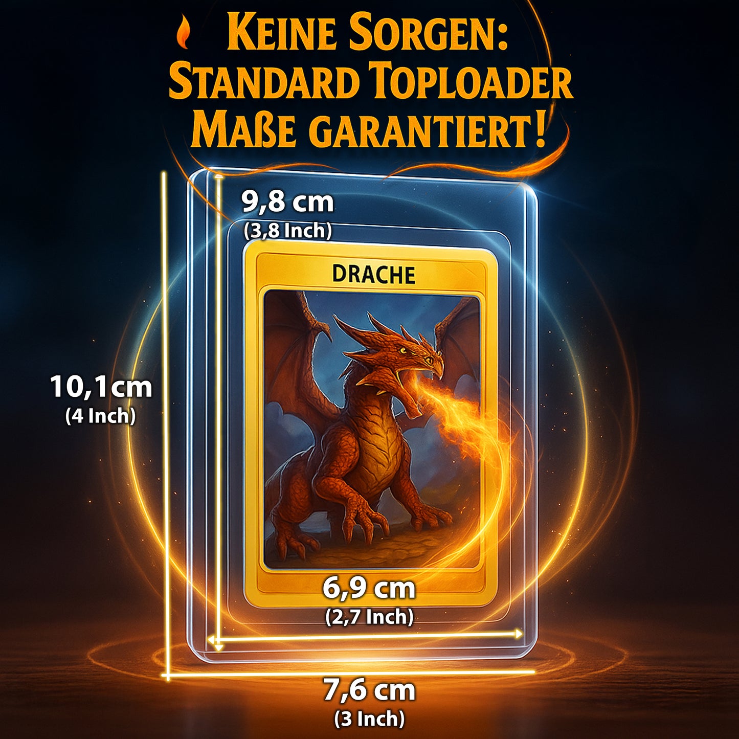 Toploader Sleeves Set 3"x4" für TCG Sammelkarten 200 im Set