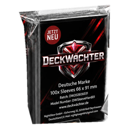 100 Schwarze Kartenhüllen 66×91 mm von DeckWächter: 1 Packungen mit je 100 Sleeves