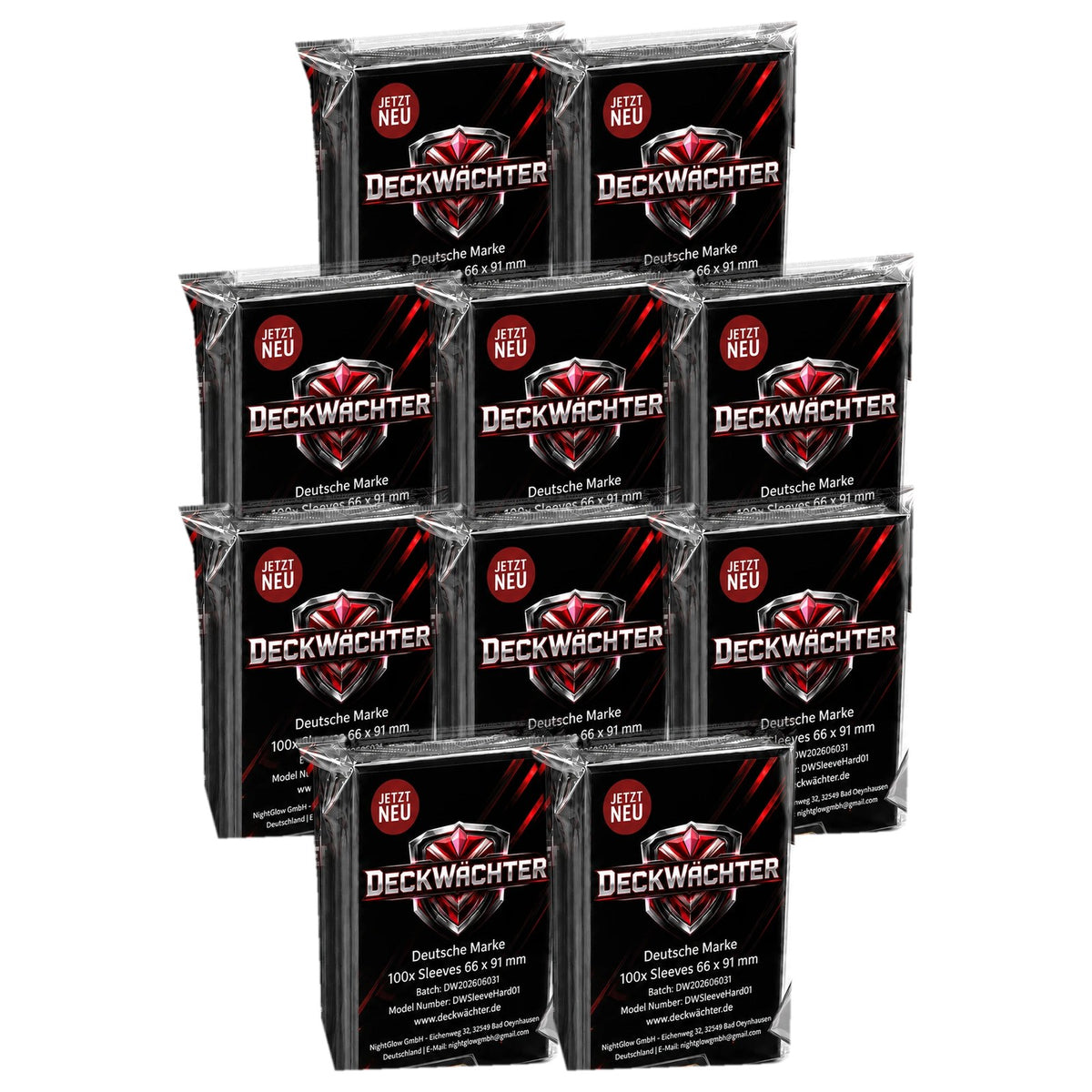 1000 Schwarze Kartenhüllen 66×91 mm von DeckWächter: 10 Packungen mit je 100 Sleeves