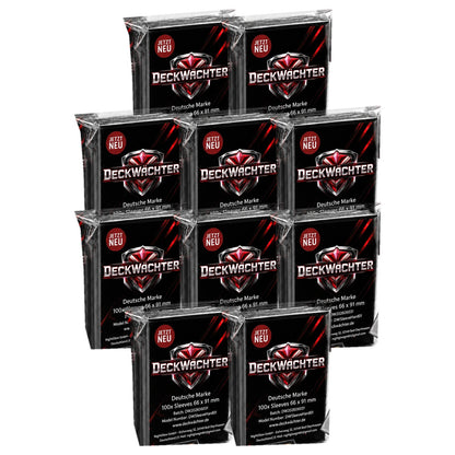 1000 Schwarze Kartenhüllen 66×91 mm von DeckWächter: 10 Packungen mit je 100 Sleeves
