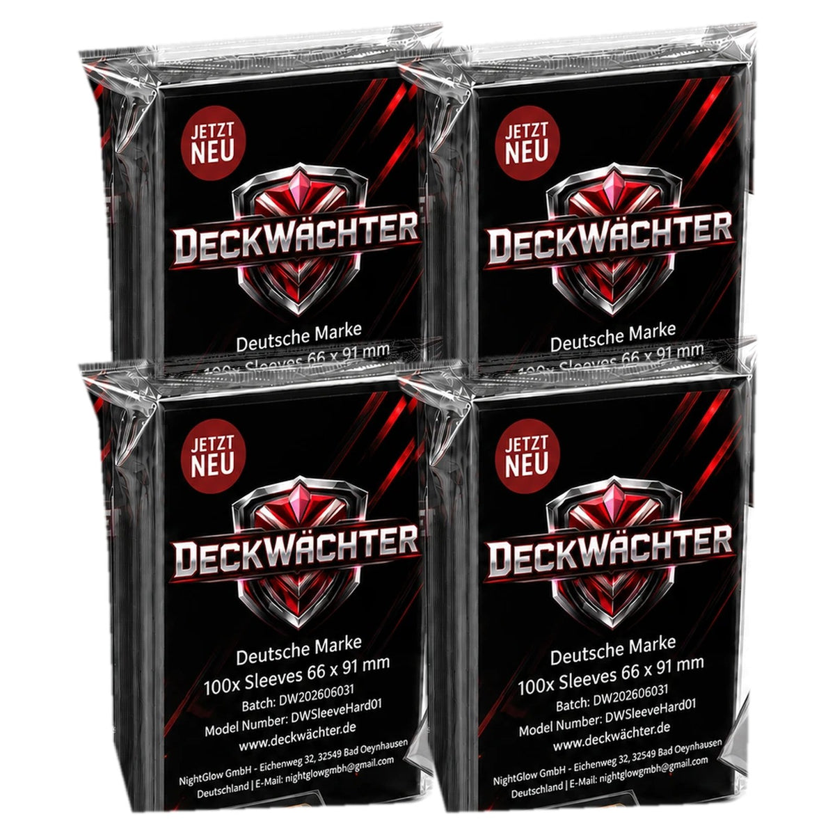 400 Schwarze Kartenhüllen 66×91 mm von DeckWächter: 4 Packungen mit je 100 Sleeves