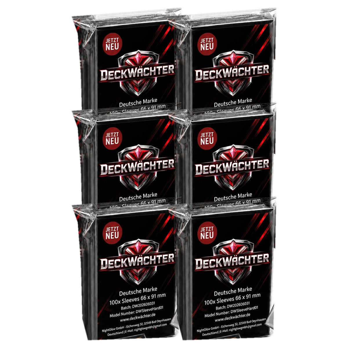 600 Schwarze Kartenhüllen 66×91 mm von DeckWächter: 6 Packungen mit je 100 Sleeves
