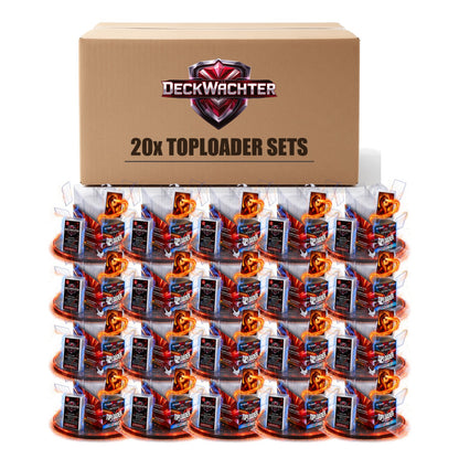 20 Sets Toploader im Karton mit DeckWächter Logo