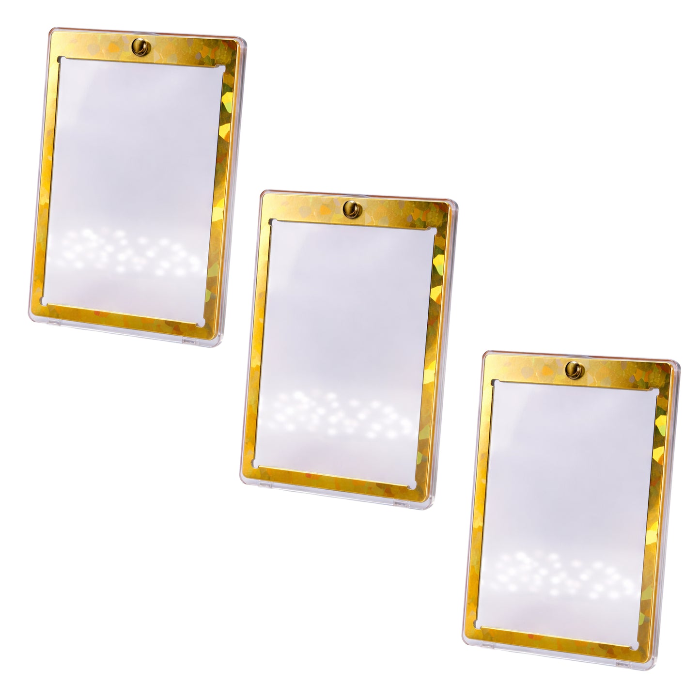 Magnetkartenhalter – Hologramm-Rahmen Gold oder Silber | UV-Schutz | Premium Display & Schutz | Kompatibel mit Pokémon, Magic & Yu-Gi-Oh! Karten