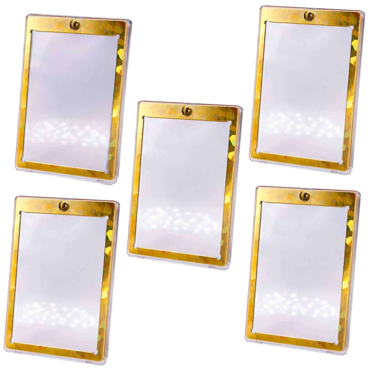 Magnetkartenhalter – Hologramm-Rahmen Gold oder Silber | UV-Schutz | Premium Display & Schutz | Kompatibel mit Pokémon, Magic & Yu-Gi-Oh! Karten