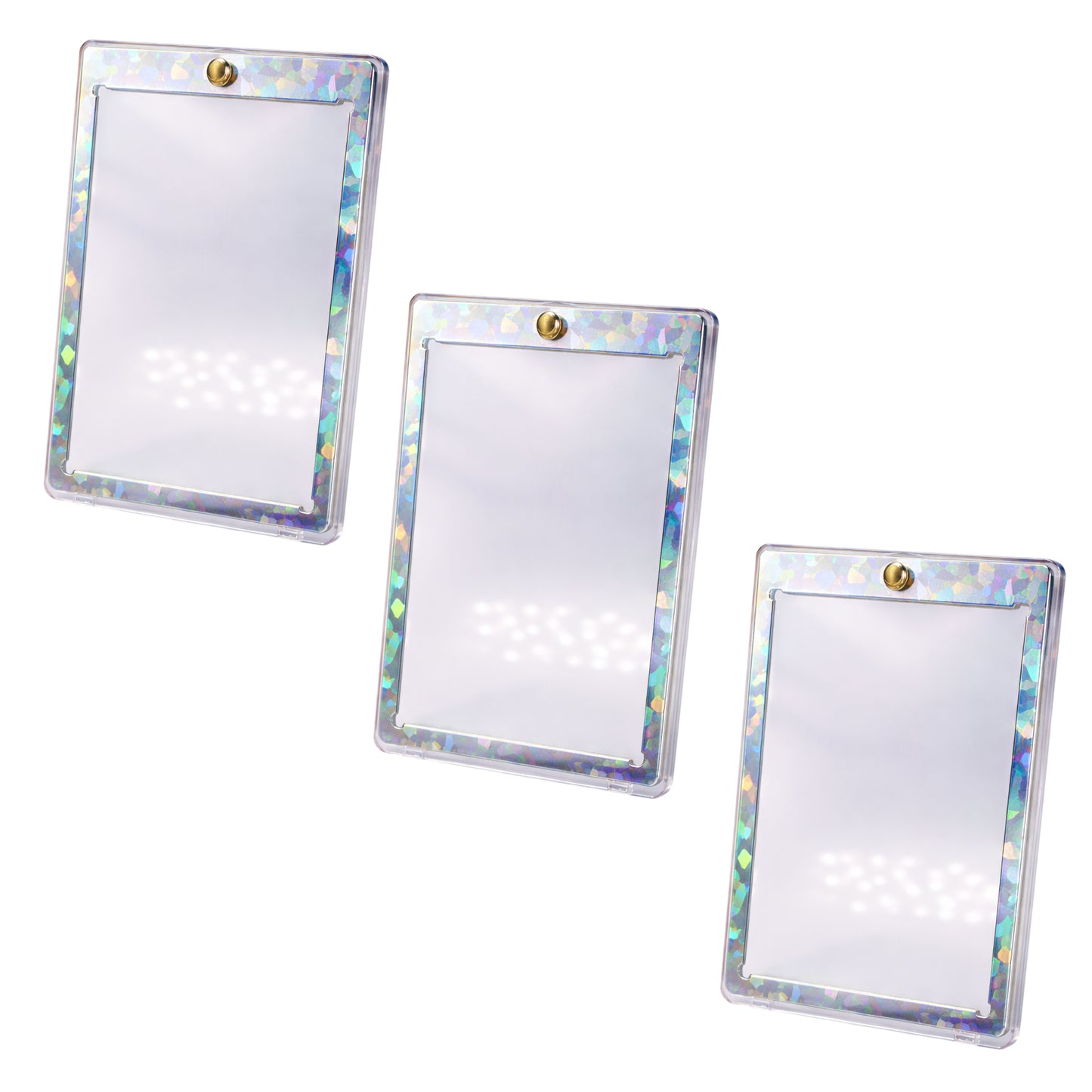 Magnetkartenhalter – Hologramm-Rahmen Gold oder Silber | UV-Schutz | Premium Display & Schutz | Kompatibel mit Pokémon, Magic & Yu-Gi-Oh! Karten