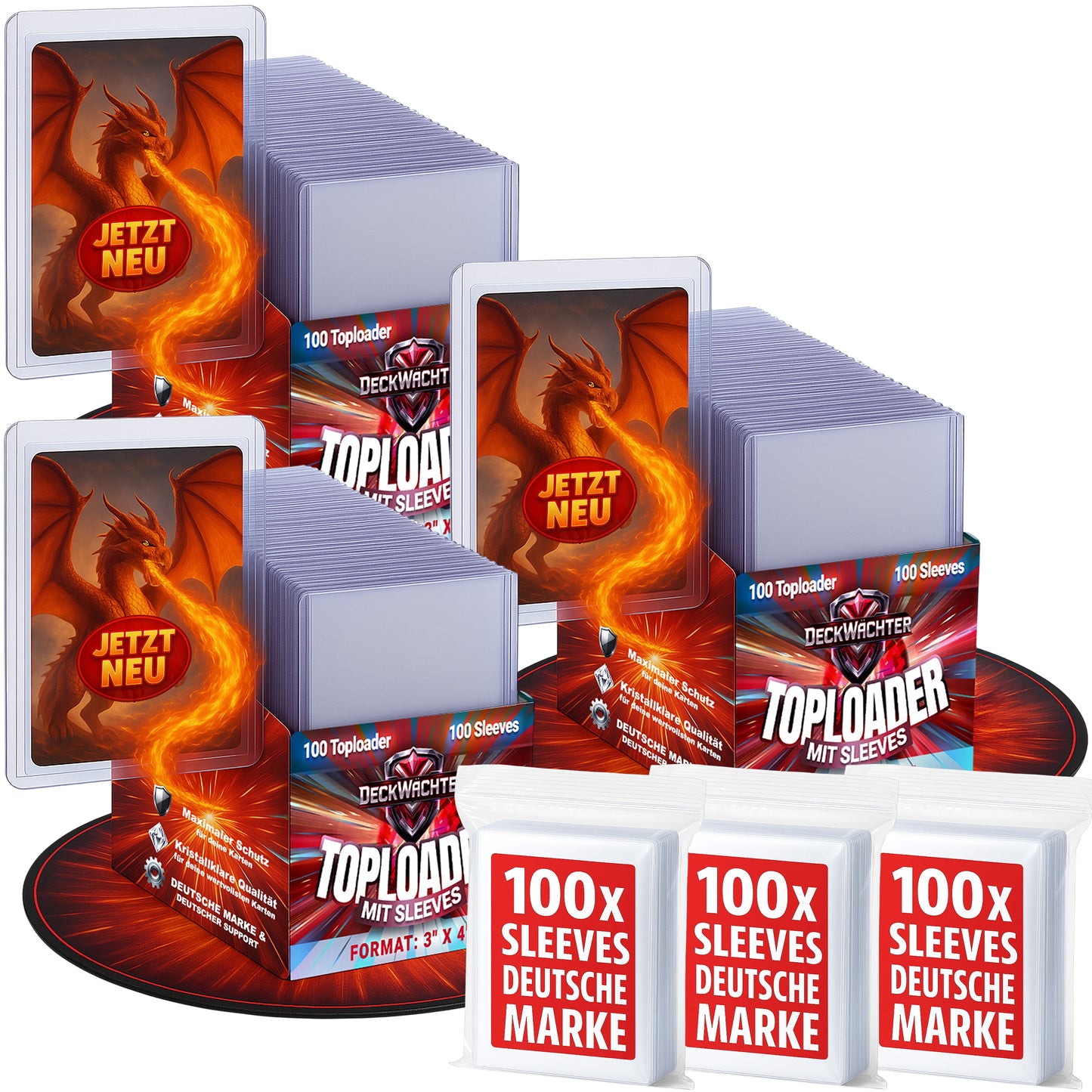 Toploader Sleeves Set 3"x4" für TCG Sammelkarten 200 im Set
