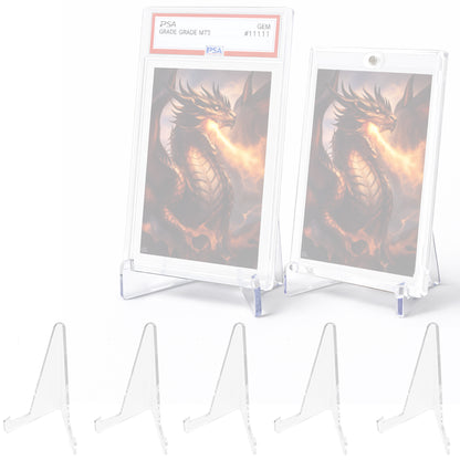 Acryl Kartenständer – 5er Set Klarer Display-Ständer für Sammelkarten, PSA Slabs & Magnet-Hüllen