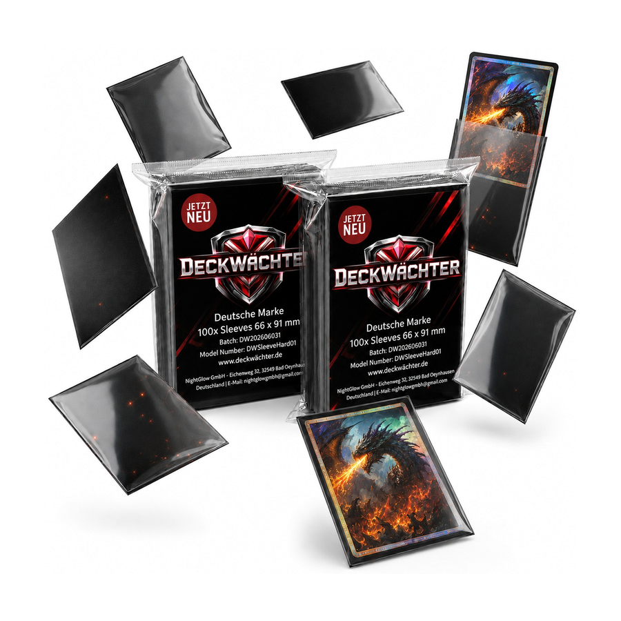 Schwarze Kartenhüllen 66×91 mm – Gratisgeschenk ab 30 € Warenwert