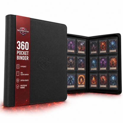 DeckWächter® Kartenbinder Schwarz – 4/9 Pocket für Sleeves & Toploader