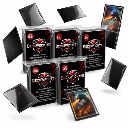 DeckWächter Kartenhüllen Schwarz 500 Stück Set – Card Sleeves für Sammelkarten